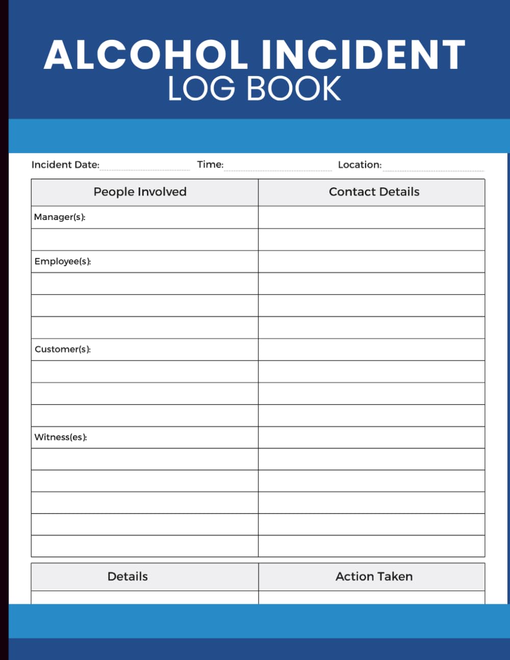 capítulo por capítulo baixar Alcohol Incident Log Book: Incident Reporting and Refusal Register for Bars, Pubs, Nightclubs, Restaurants, Hotels, Licensed Premises, Security Teams, and Hospitality Management