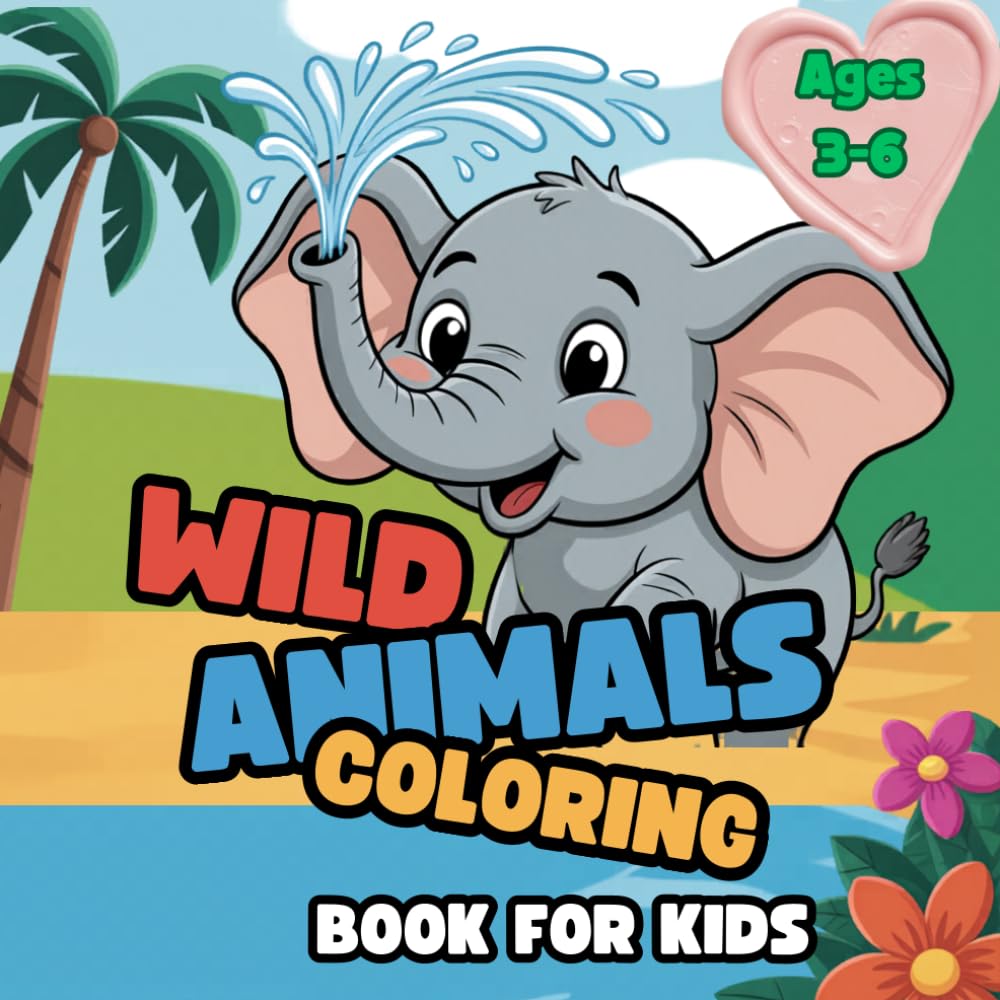capítulo por capítulo baixar Wild Animals Coloring Book: 87 Single-Sided Pages with Bold Lines - Cute and Easy Kawaii Jungle Vacation Coloring Book for Kids and Toddlers Ages 4-8, Adorable Wild Creatures