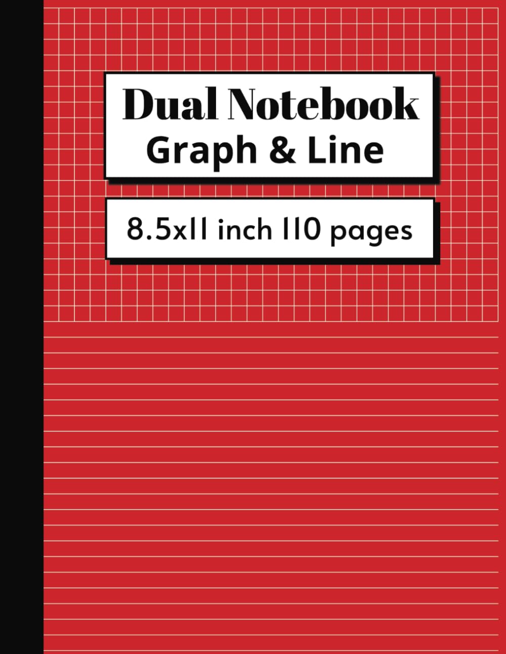 Dual Notebook Graph & Line 8.5x11 inch 110 pages: half graph half lined notebook