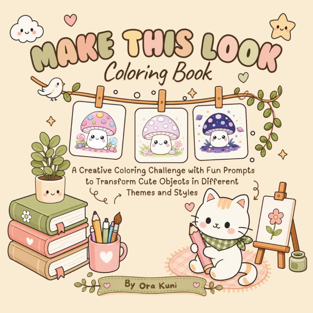 Make This Look Coloring Book: A Creative Coloring Challenge with Fun Prompts to Transform Cute Objects in Different Themes and Styles baixar o livro de graça