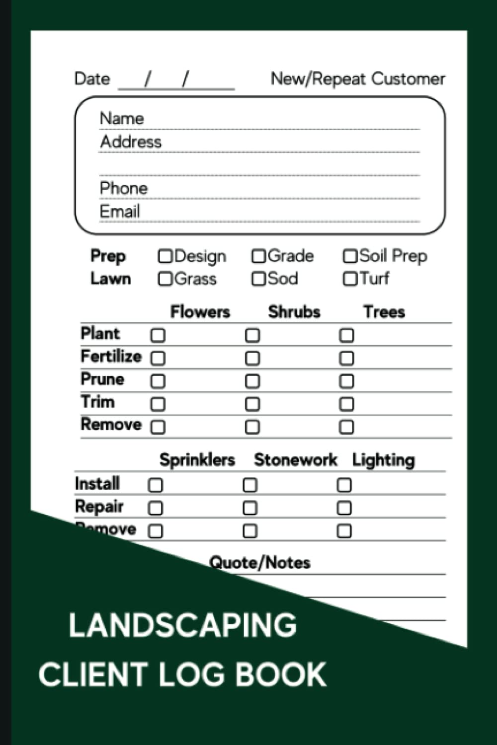 ler totalmente Landscaping Client Log Book: Track and Record Client Information, Scheduling, Services; Useful for Landscaping Small Business; Phone Notes About Job; Convenient Size 6x9