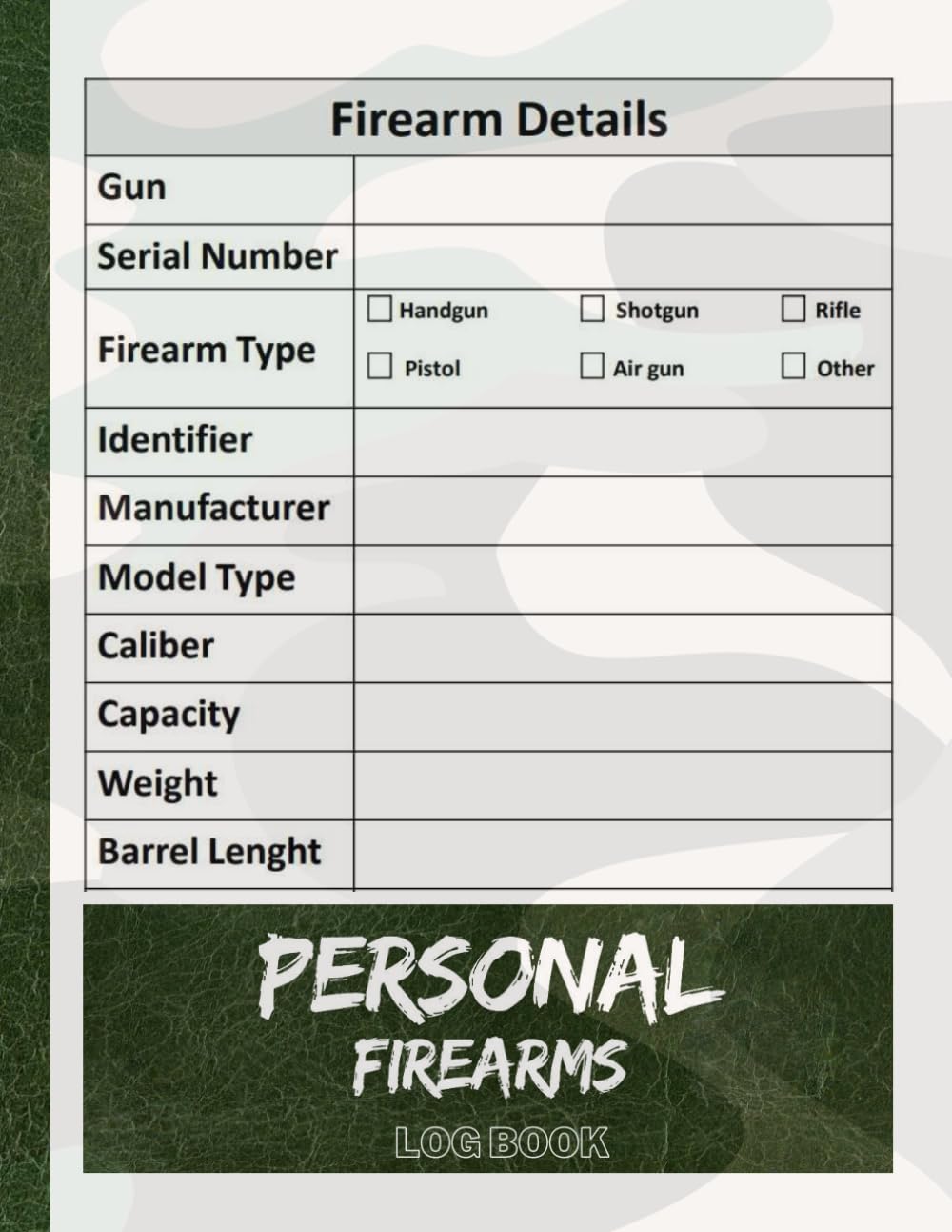 Personal Firearms Log Book: Firearms Inventory for Gun Owners to Record Acquisitions, Dispositions, and Personal Gun Collection Information Including Insurance Details baixar o livro de graça