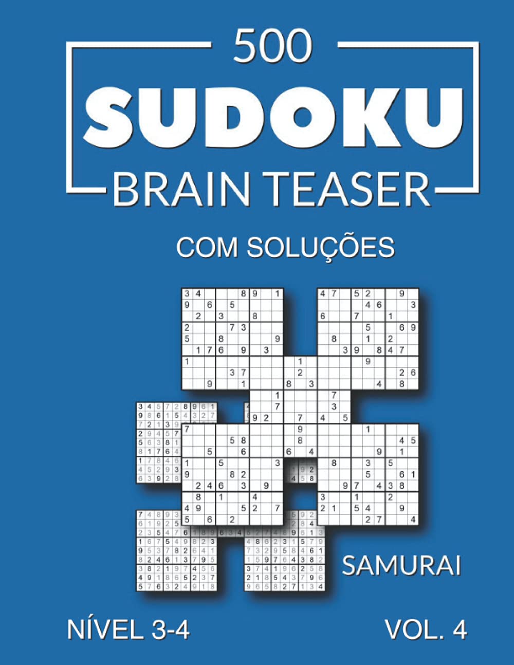 500 Sudoku Brain Teaser Samurai com soluções Nível 3-4 Vol. 4 baixar livro de graça