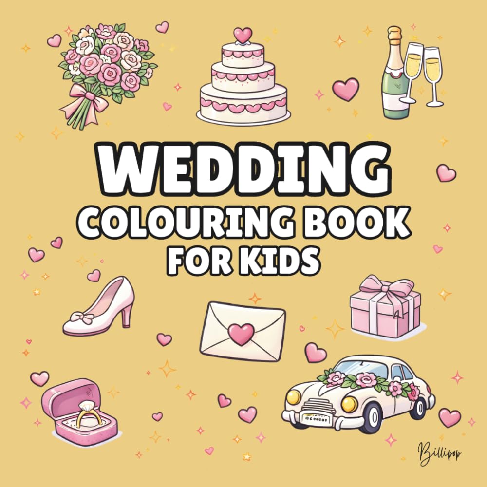 ler totalmente Wedding Colouring Book for Kids – Cover Colour: Gold: Bold and Easy Wedding Colouring Pages for Children | 40 Fun Wedding Designs with Cakes, Flowers,... Fun (Wedding Colouring Books – Bold & Easy)
