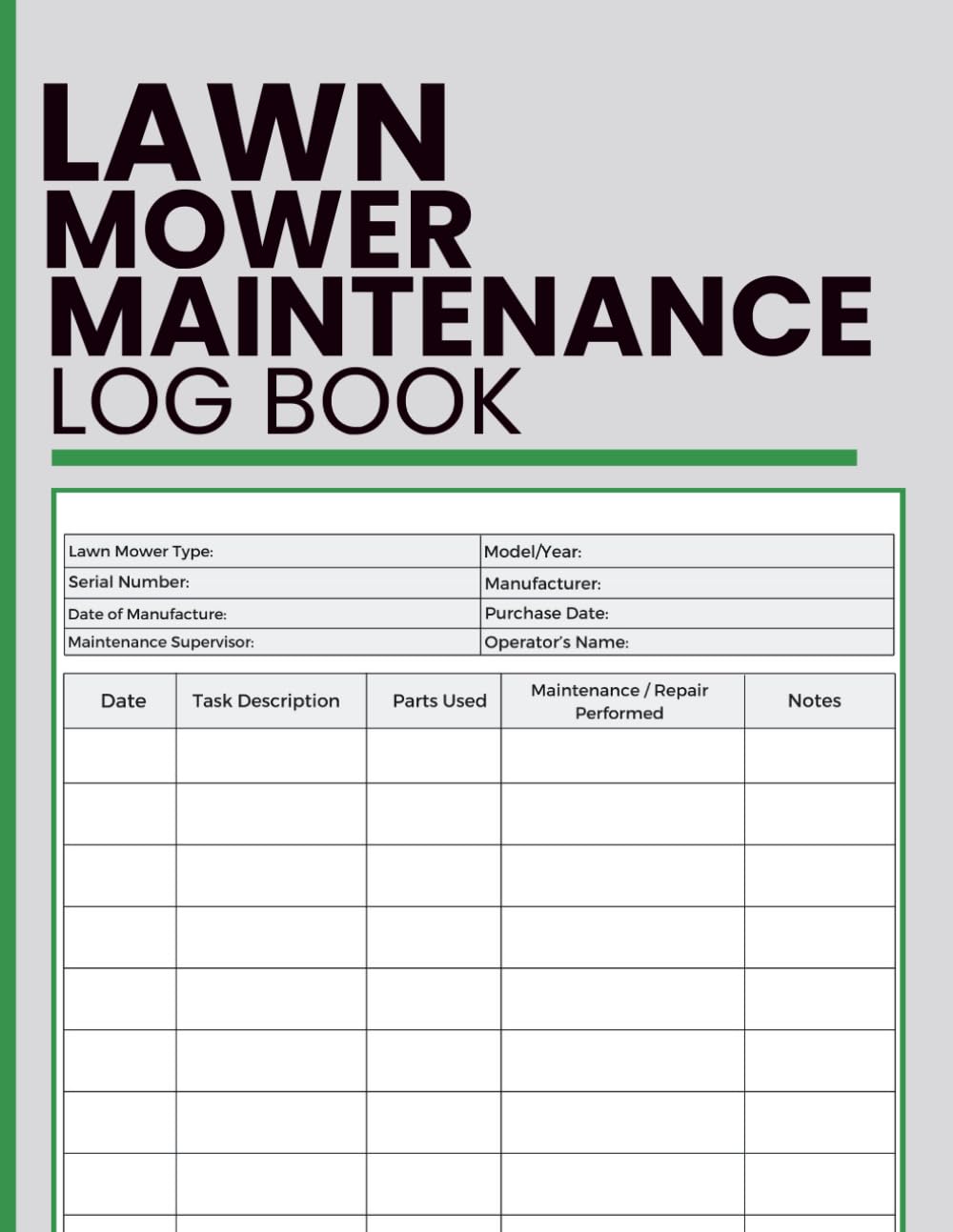 capítulo por capítulo baixar Lawn Mower Maintenance Log Book: Repair & Service Tracker for Lawn Equipment – For Landscapers, Homeowners, and Groundskeepers
