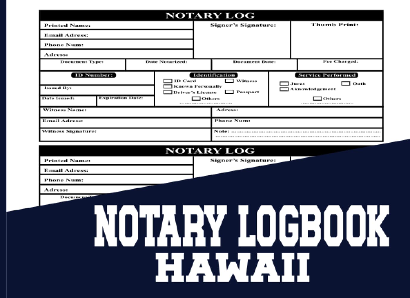 Notary Log Book Hawaii: Hawaii Notary Journal 2023 | Notary Public Record Book To Record Notarial Acts | Official Notary Logbook For Signing Agents 100 Pages 200 Records. baixar livro de graça