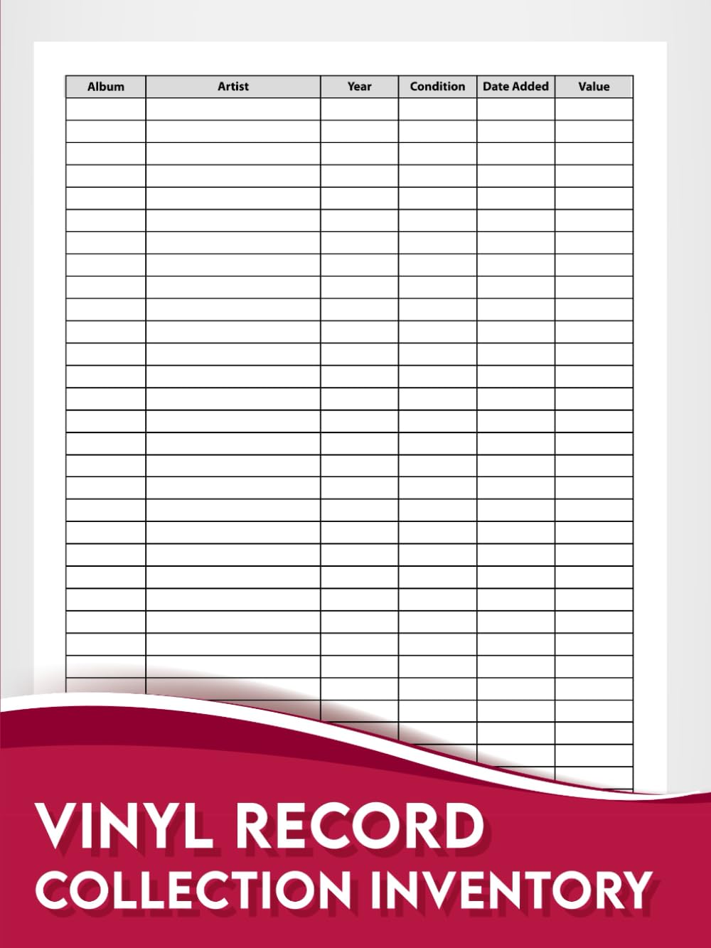 Vinyl Record Collection Inventory: Inventory Book Ideal for Music Albums Collectors. baixar o livro de graça