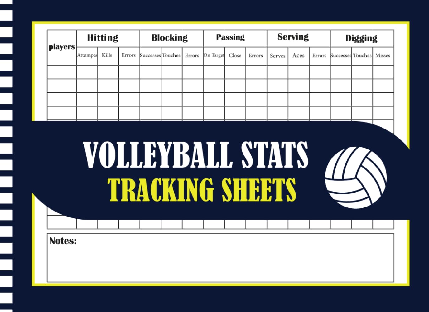 ler totalmente Volleyball Stats Tracking Sheets: Volleyball Statistics Recording Book | Individual Player Tracking for Skills, Errors, and Successes
