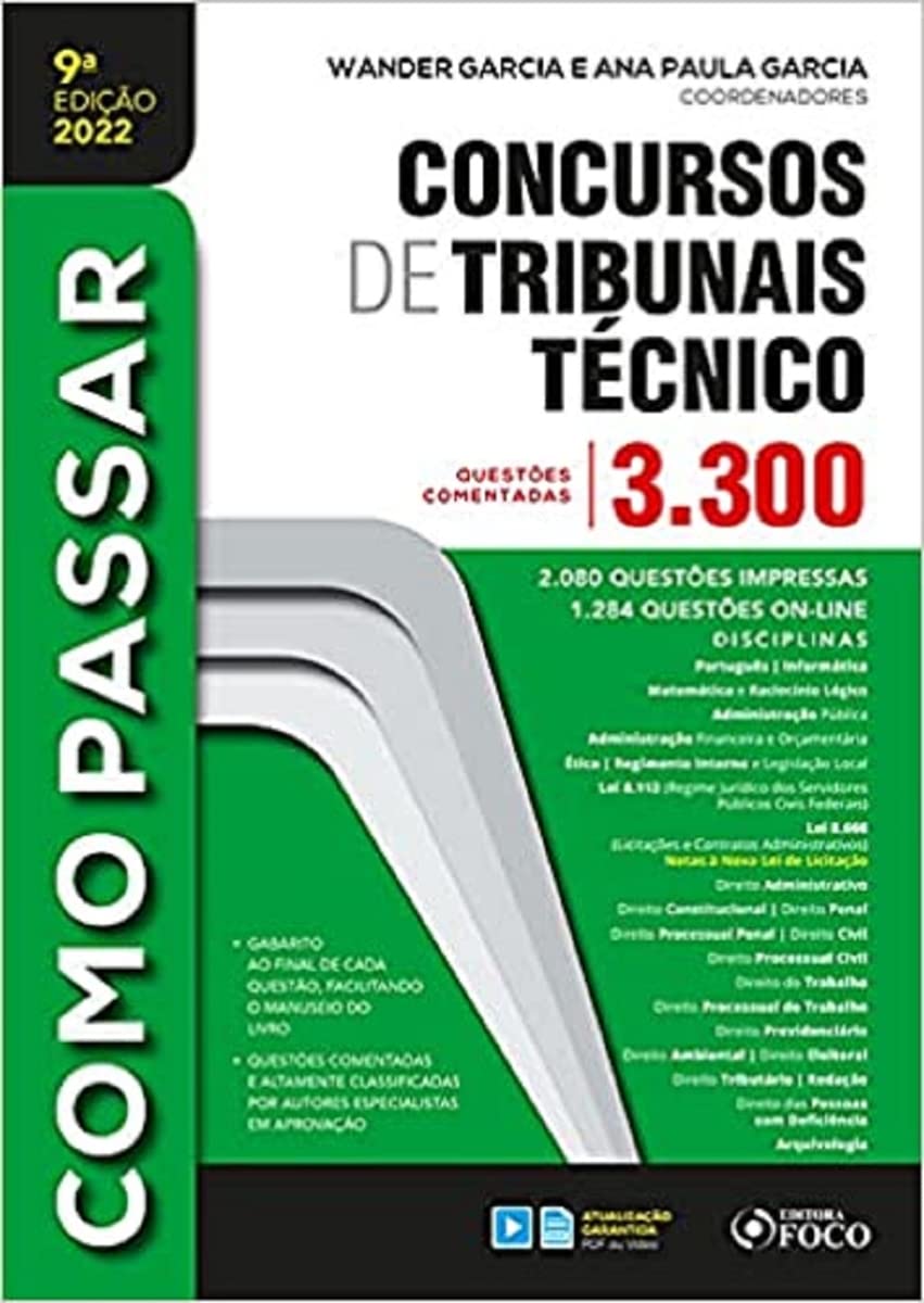 COMO PASSAR EM CONCURSOS DE TRIBUNAIS TÉCNICO - NÍVEL MÉDIO - 9 ª ED - 2022 baixar livro de graça
