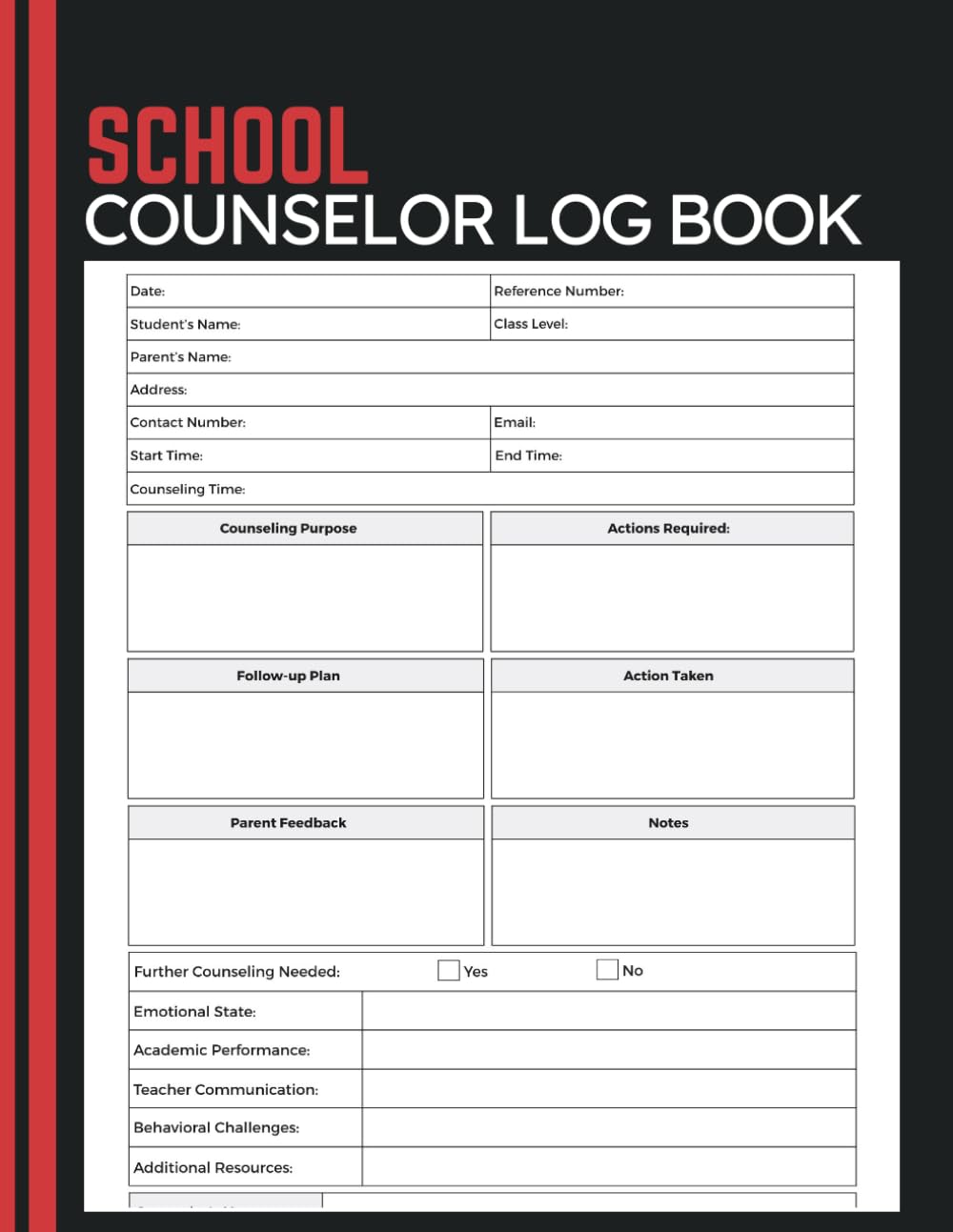ler totalmente School Counselor Log Book: Student Session Organizer for Progress Notes, Parent Feedback, Follow-Up Planning, Academic and Emotional Records for School Counselors