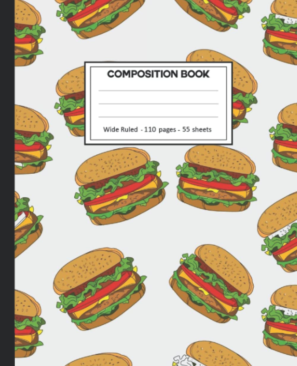 Composition Notebook: College Ruled: 110+ Lined Pages Writing Journal: Burger on White. baixar livro de graça