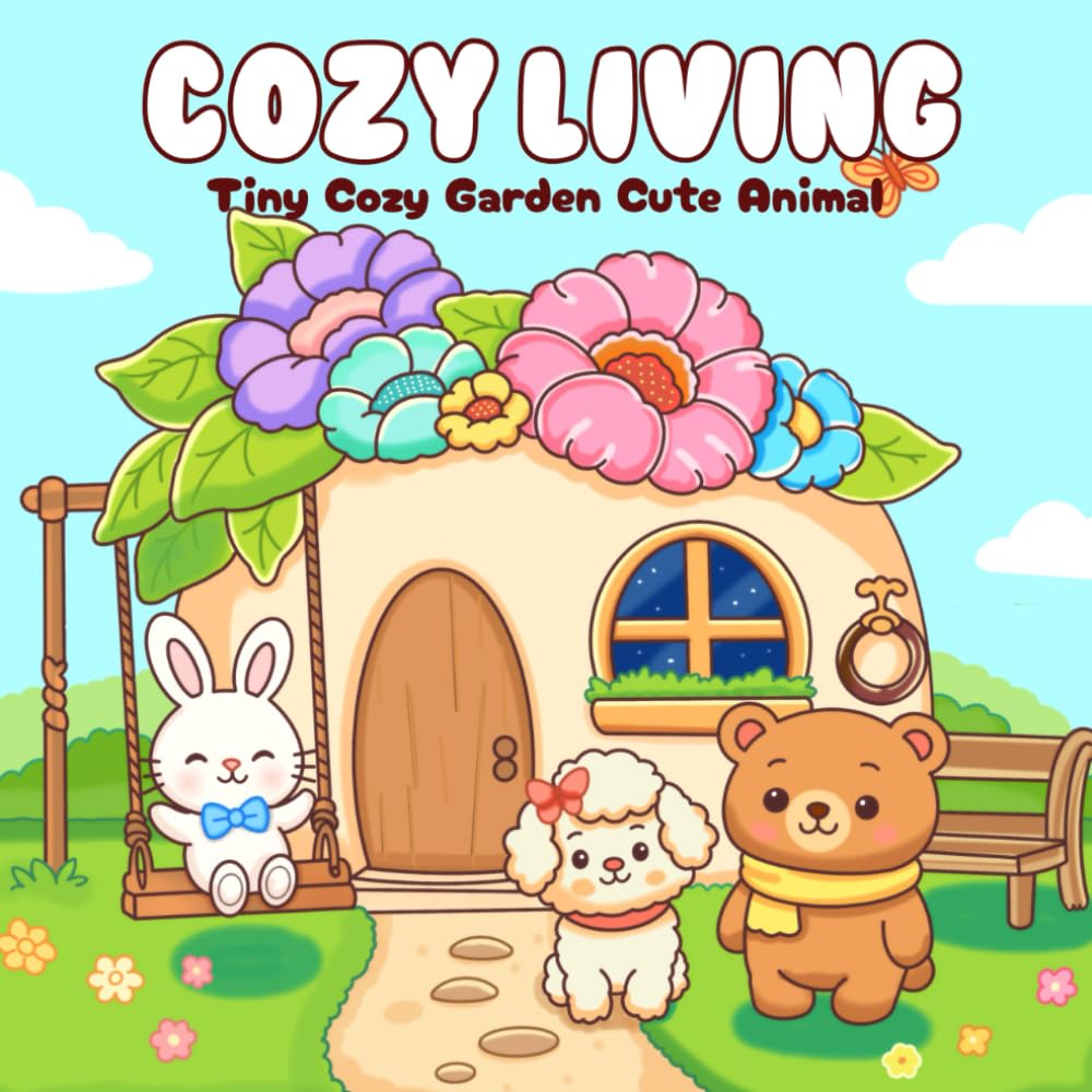 Cozy Living Coloring Book: Tiny Cozy Garden Cute Animal Designs Bold and Easy Coloring Book for Adults and Teens with Cozy Scenes, Famous Monuments, and Relaxing Vibes, Cute & Comfy Coloring baixar livro de graça