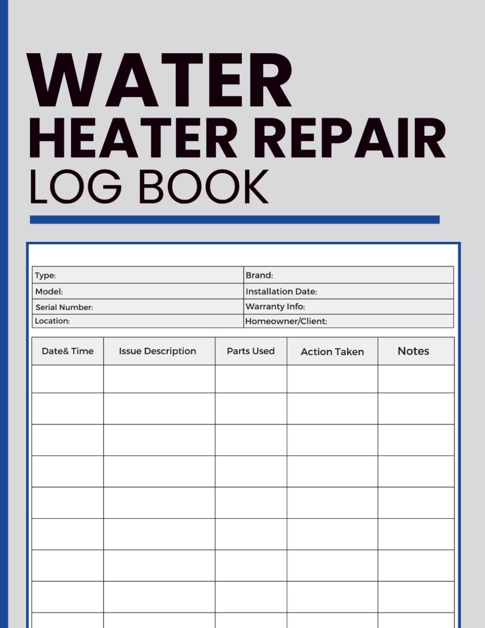 capítulo por capítulo baixar Water Heater Repair Log Book: Document Repairs, Maintenance History, and Replacement Parts to Maximize Appliance Efficiency and Reliability
