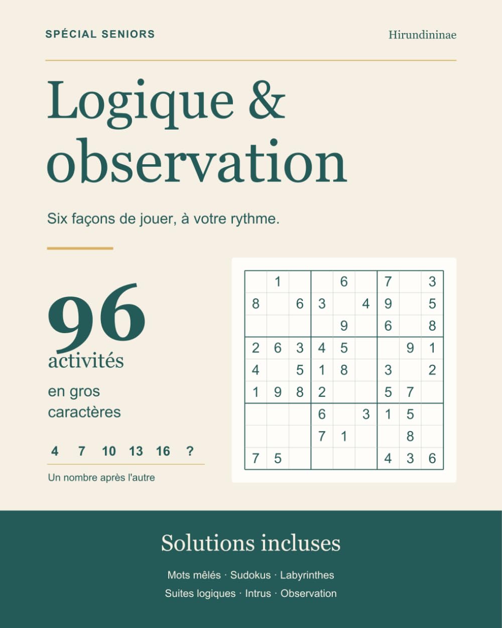 capítulo por capítulo baixar Logique & observation: Spécial seniors - 96 activités en gros caractères - Solutions incluses (French Edition)
