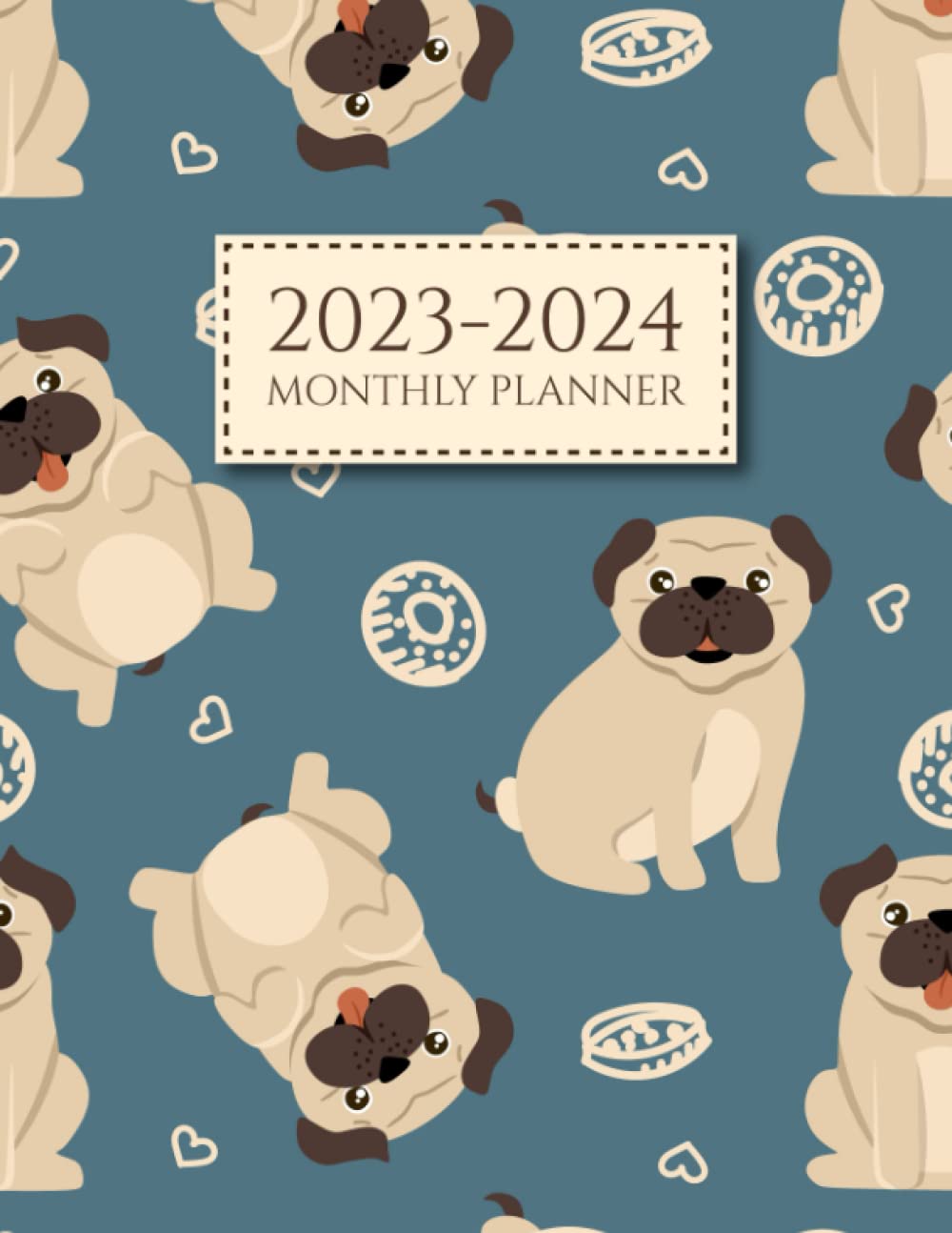 2023-2024 Monthly Planner: Two Year Calendar Schedule Organizer, January 2023 - December 2024 (24 Months) with Federal Holidays, Cute Pug Cover baixar livro de graça
