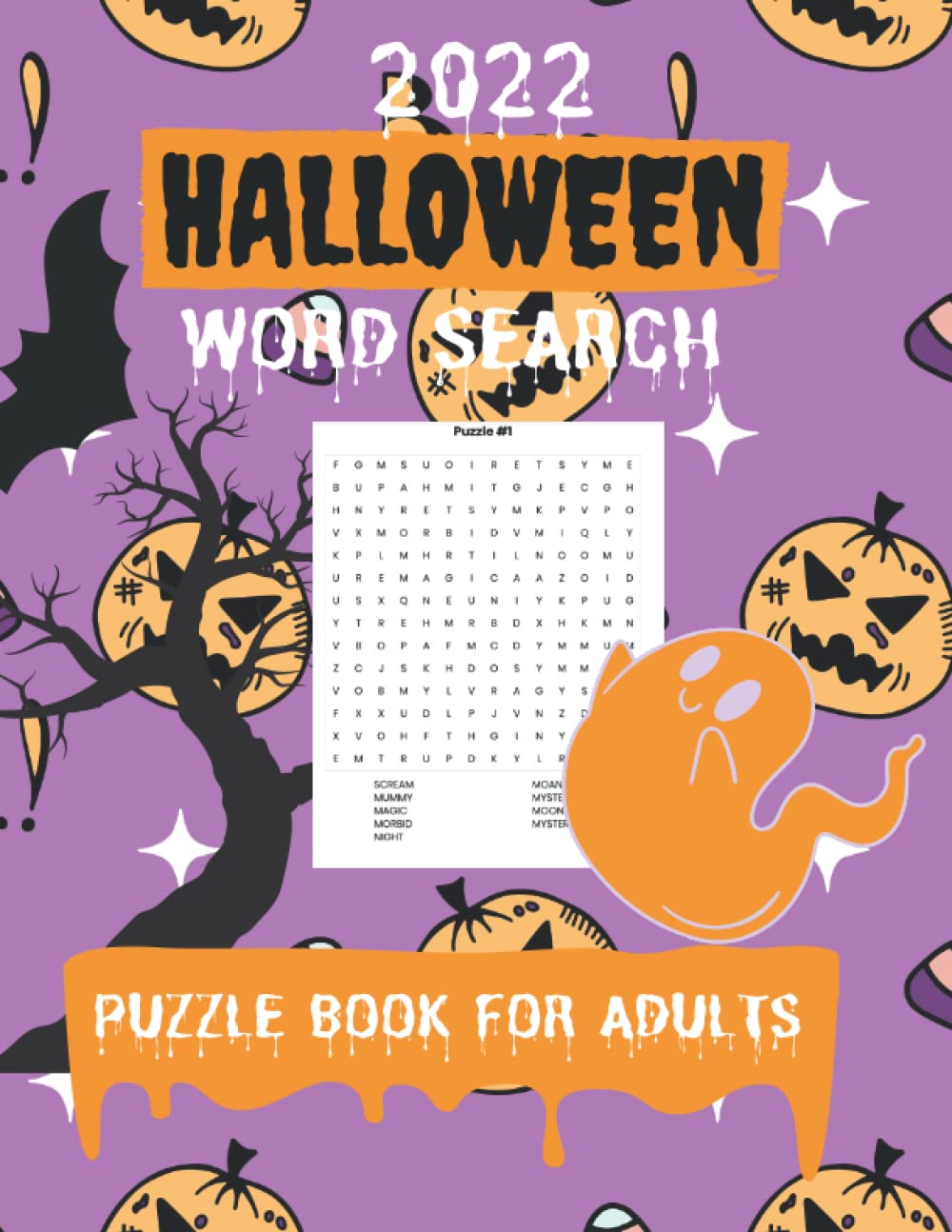 ler totalmente 2022 Halloween Word Search Puzzle Book for Adults: Large Print Word Search Puzzle Book for Adult with Solutions, Halloween Pumpkin Design, 8.5'' x 11'' inches