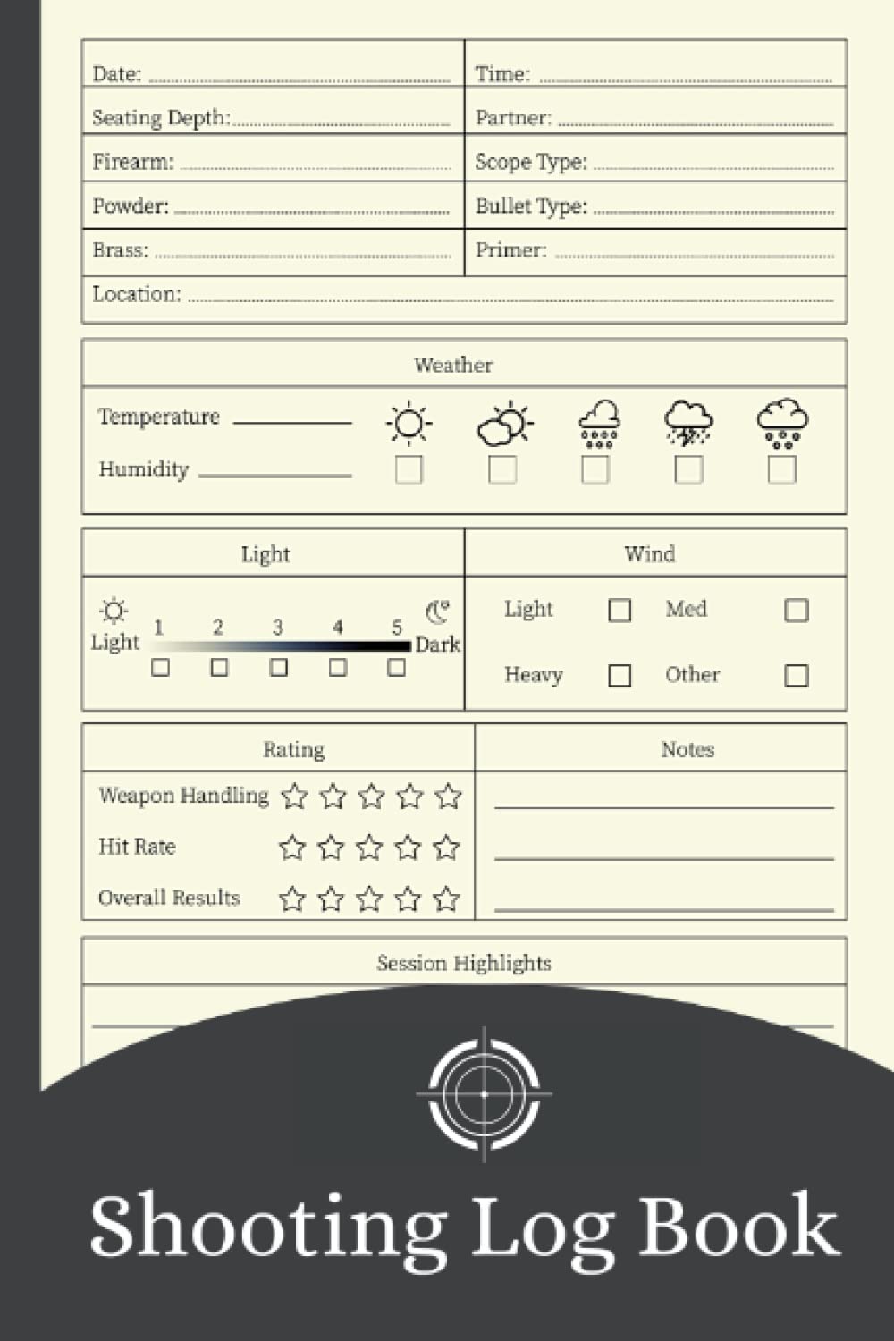 Shooting Log Book: Keep Record of Date, Time, Location, Partner, Firearm, Scope Type, Powder, Primer, Brass..., and Target Diagrams for Shooters, Marksman | 111 Pages, 6x9 inches baixar livro de graça