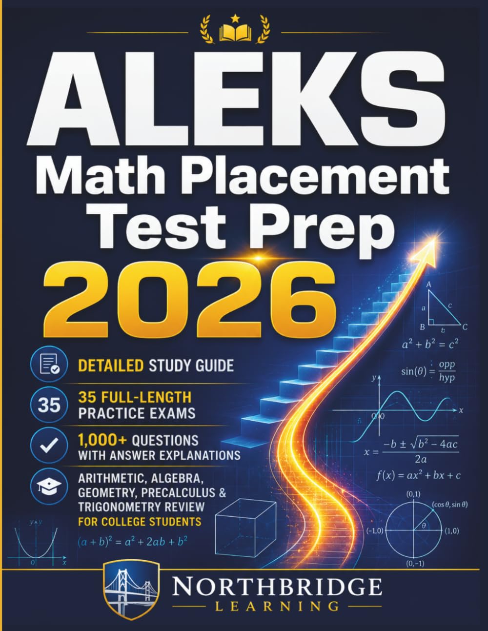 ler totalmente ALEKS Math Placement Test Prep 2026: Detailed Study Guide with 35 Full-Length Practice Exams | 1,000+ Questions with Answer Explanations | Arithmetic,... & Trigonometry Review for College Students