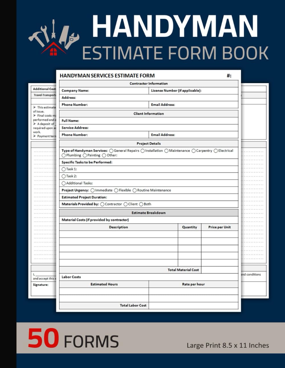 capítulo por capítulo baixar Handyman Estimate Form Book: Handyman Service Estimating Sheets | Tradesman Work Order Forms | 100 Pages (50 Forms)