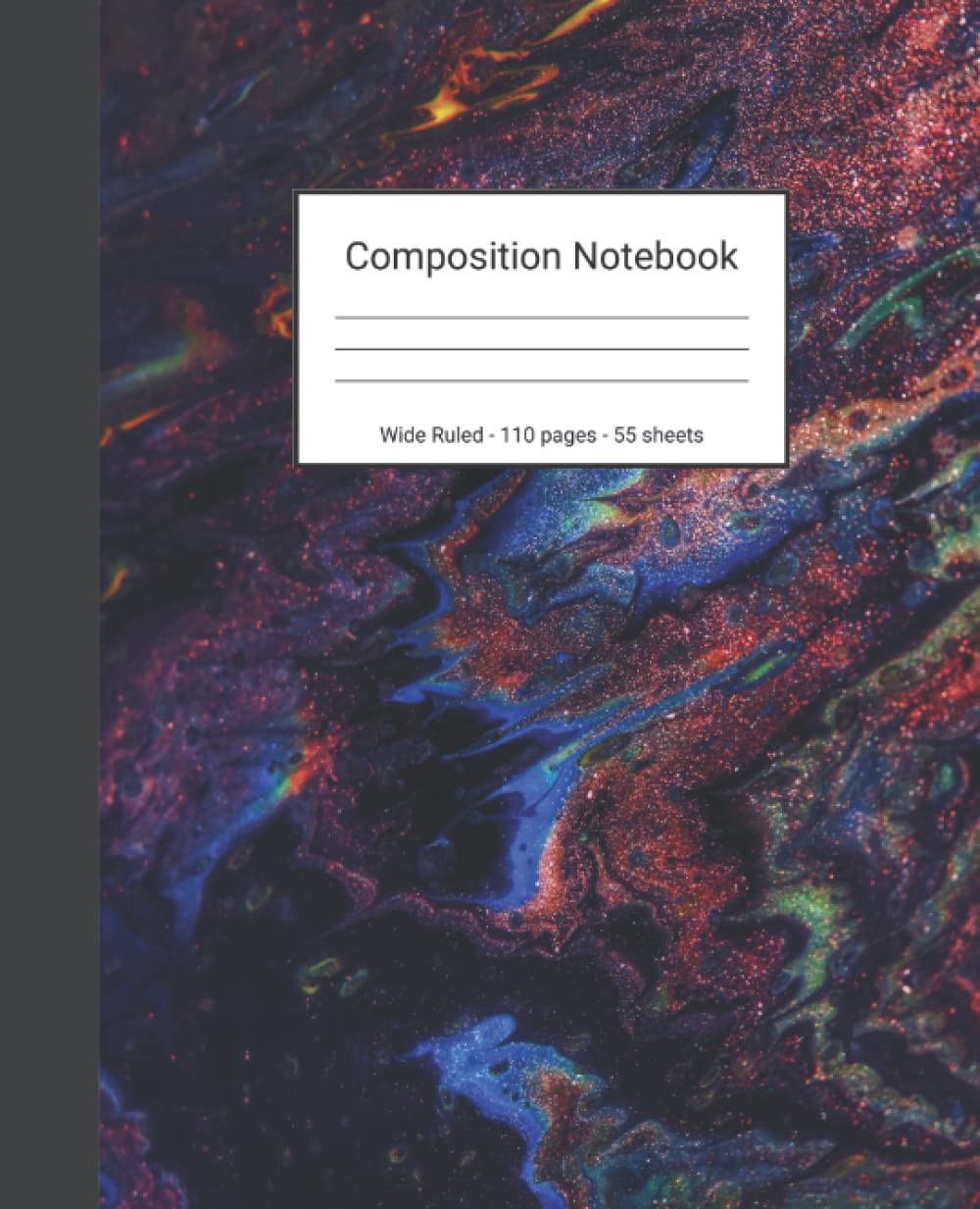 ler totalmente Composition Notebook: Wide Ruled Paper Notebook Journal - Glittery Red And Blue Abstract Art - Blank Wide Lined Workbook