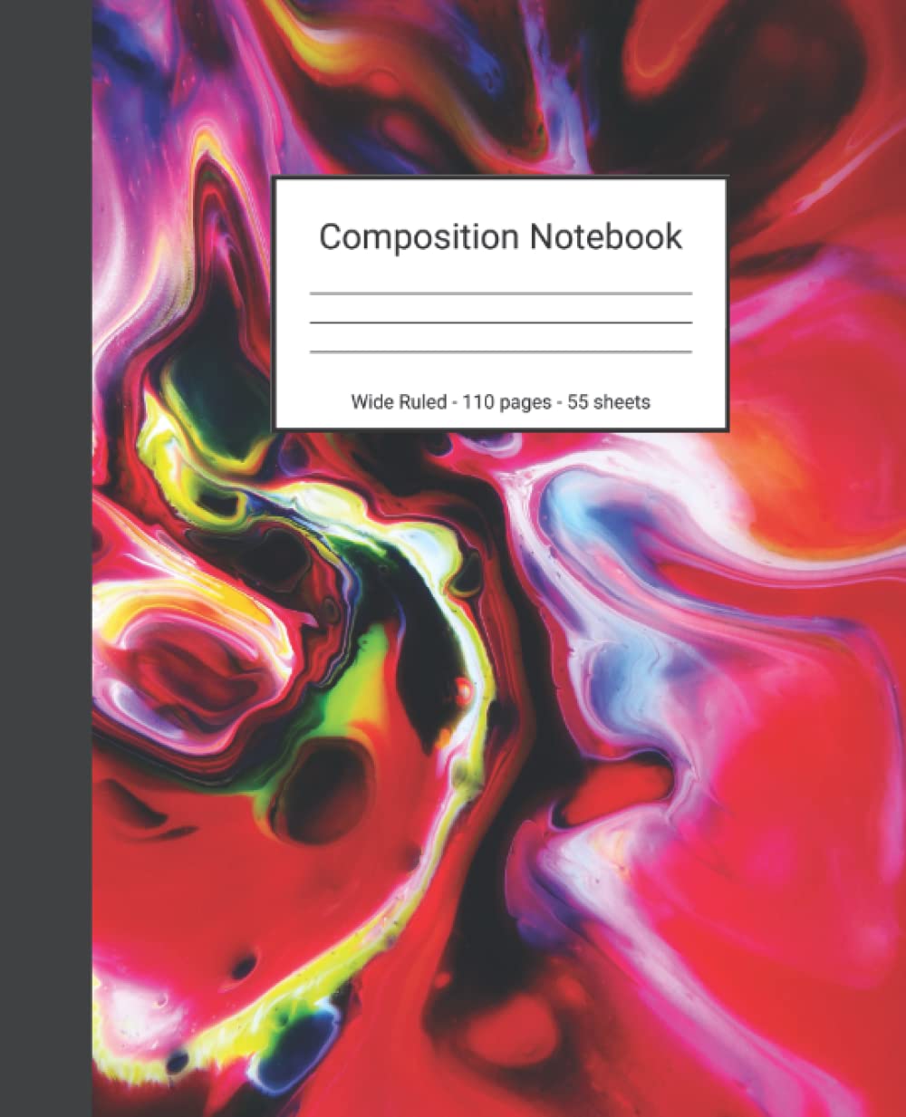 Composition Notebook: Wide Ruled Paper Notebook Journal - Red Green And Blue Liquid Marble - Blank Wide Lined Workbook baixar o livro de graça