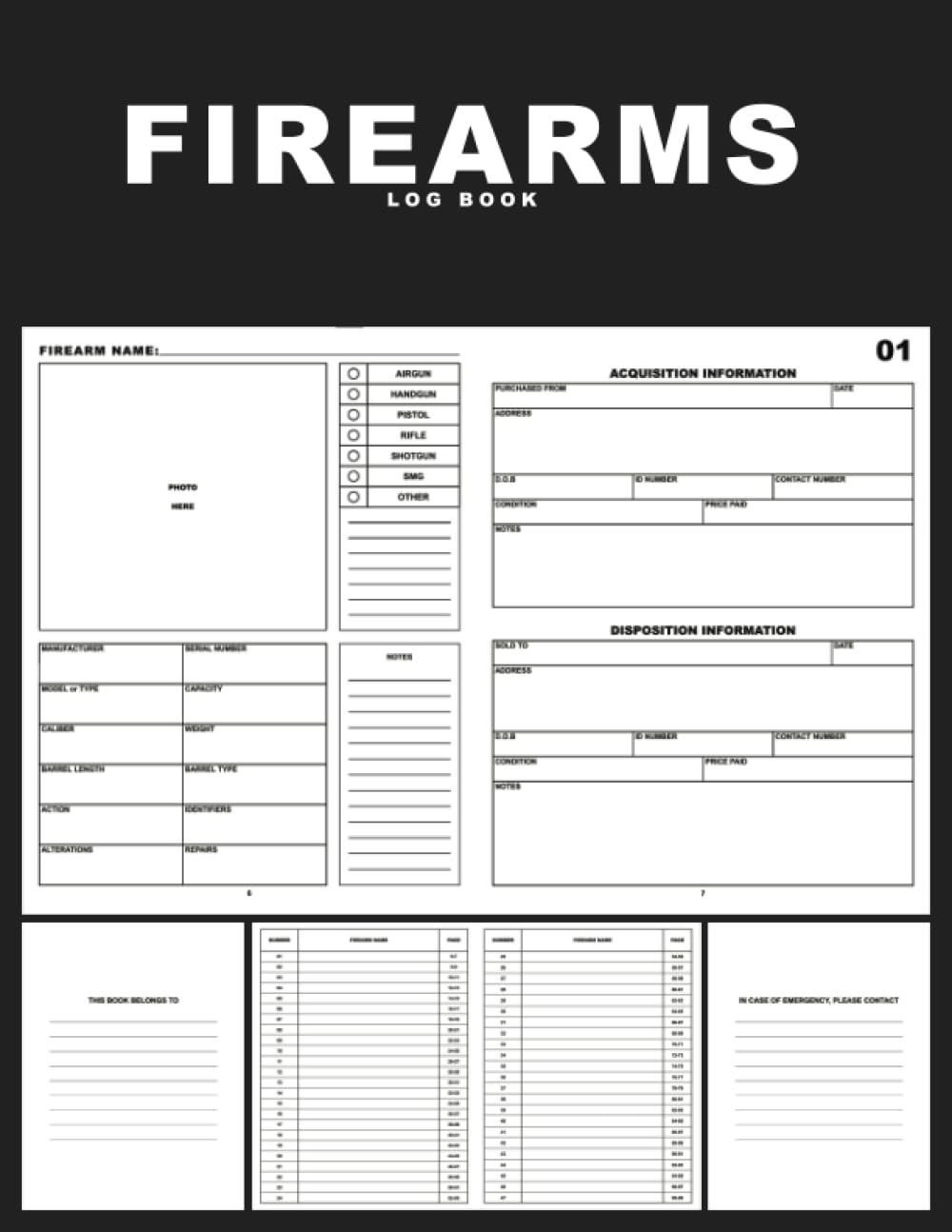 Firearms Log Book: Record and Organize Your Personal Gun Collection Information, Photos, Acquisitions, and Dispositions baixar livro de graça