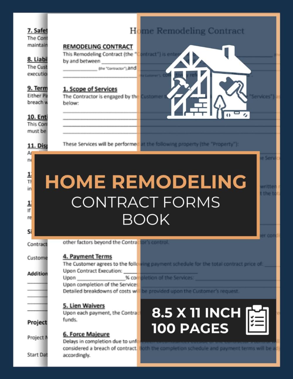 Home Remodeling Contract Forms Book: House Renovation Service Agreement Form | 50 Forms baixar o livro de graça