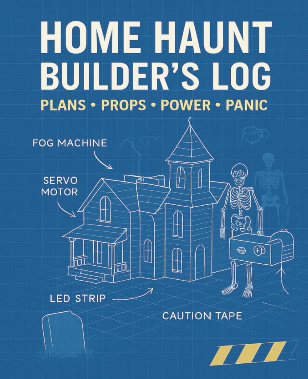 Home Haunt Builder’s Log: Plans, Props, Power & Panic: DIY Halloween Yard Haunt Notebook with College-Ruled, Grid & Blank Pages for Sketching, Planning & Building Creepy Props baixar o livro de graça
