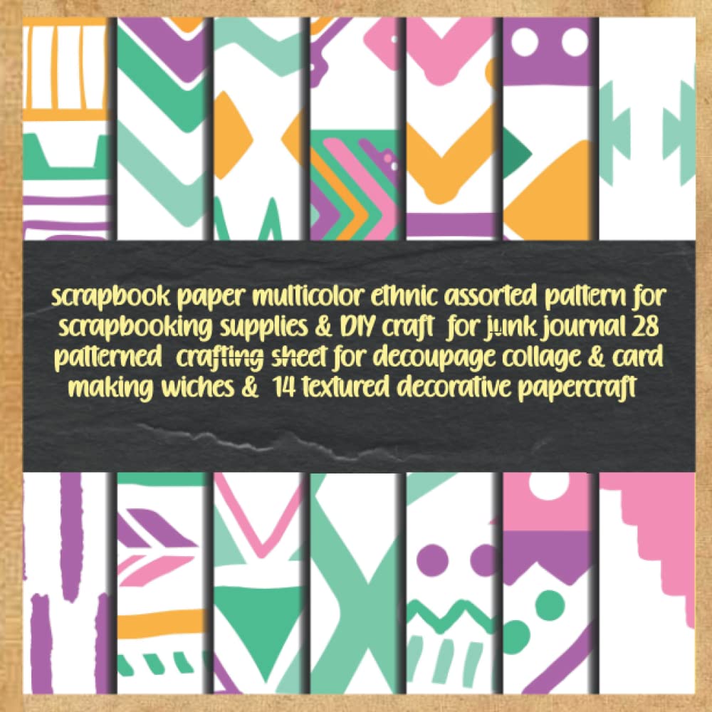 scrapbook paper multicolor ethnic assorted pattern for scrapbooking supplies & DIY craft for junk journal 28 patterned crafting sheet for decoupage... wiches & 14 textured decorative papercraft baixar livro de graça