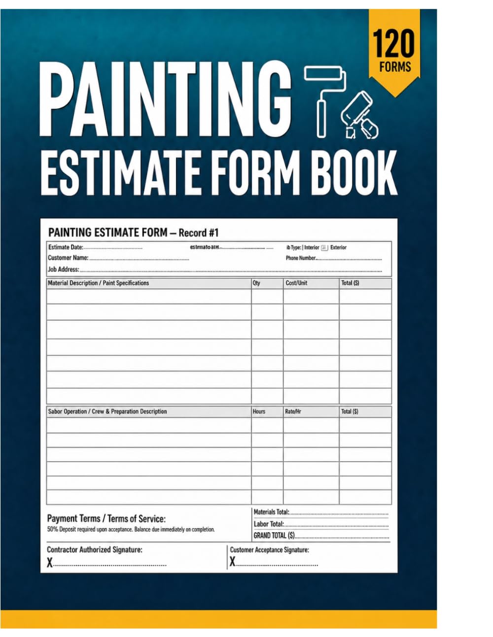 capítulo por capítulo baixar Painting Estimate Form Book: Paint Contractor's Job Costing Form Book: Client Proposal Book for Tracking Wall Repairs, Priming, and Painting Phases