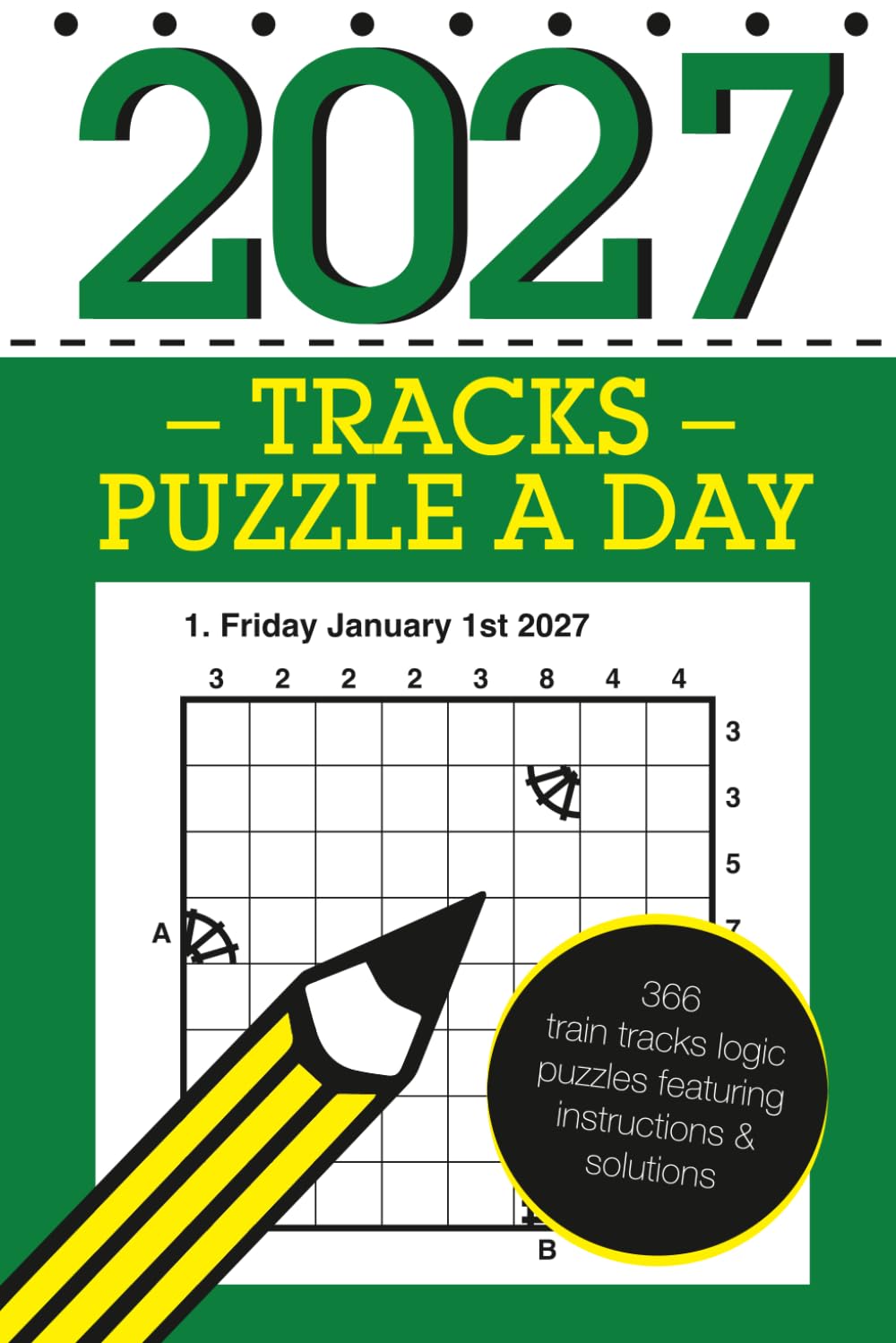 capítulo por capítulo baixar Tracks Puzzle a Day 2027: 366 daily train tracks logic puzzles