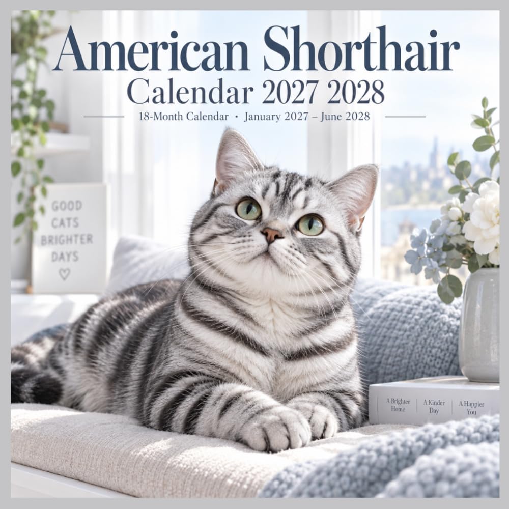 2027 2028 Calendar American Shorthair: 18 Months of Charming Feline Photography, Monthly Planning and Notes baixar livro de graça