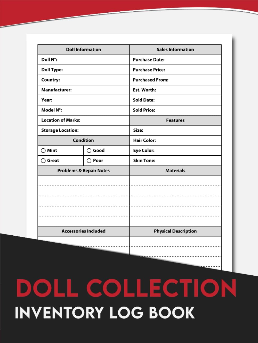 ler totalmente Doll Collection Inventory Log Book: Inventory Book Ideal for Doll Collectors.