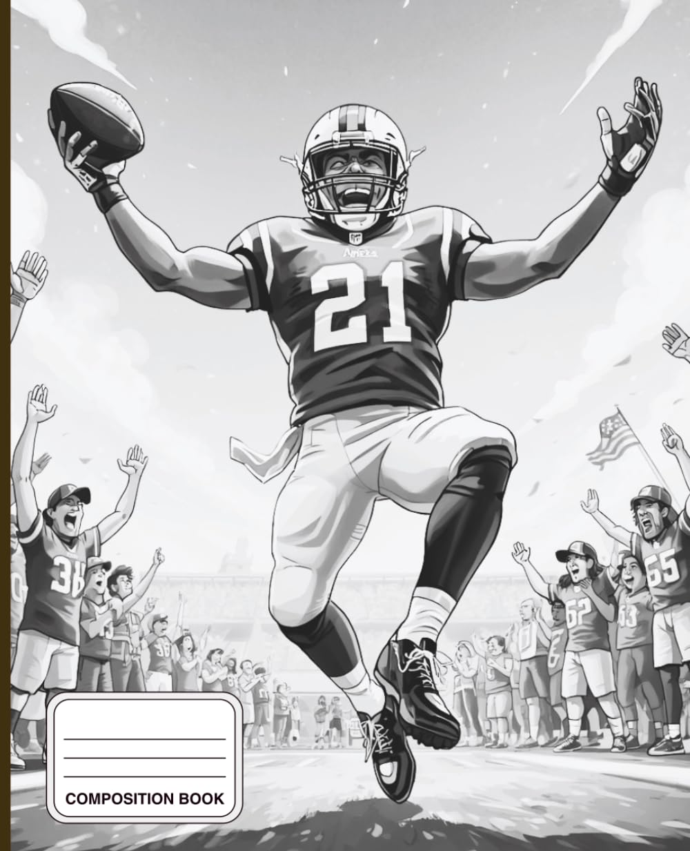 Composition Book: Football Player Wide Ruled Notebook for Back to School baixar o livro de graça