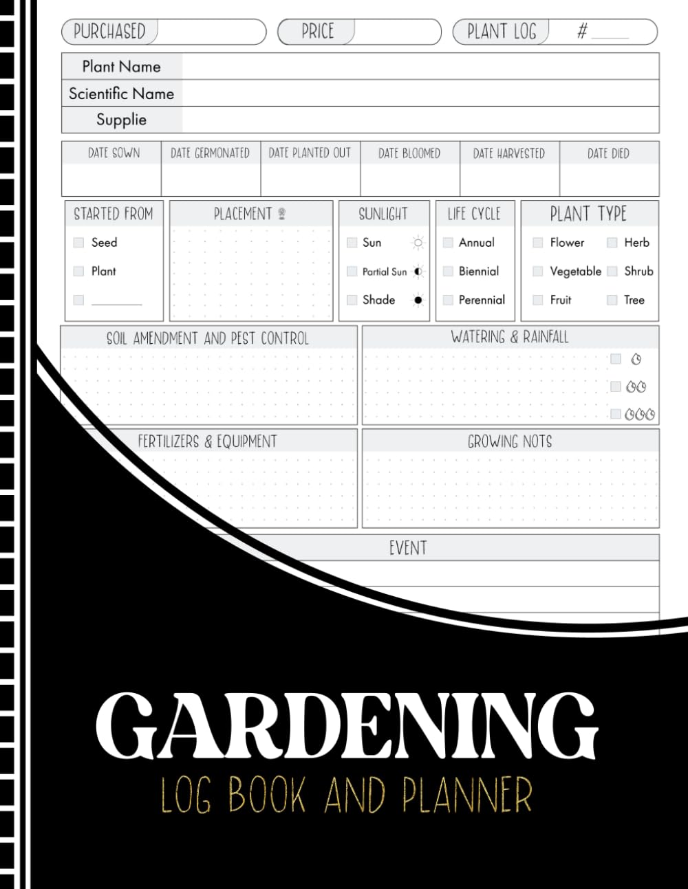 Gardening Log Book and Planner: Simple Monthly Garden Journal for Tracking Plants, Tasks & Harvests