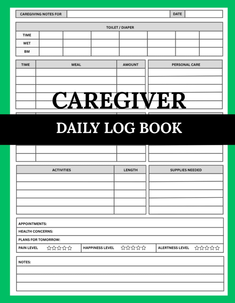 Caregiver Daily Log Book: Comprehensive 8.5" x 11" Organizer for Tracking Meals, Medications, Toileting, Activities & Vital Health Notes | 110 Page Notebook for In-Home Care & Assisted Living baixar o livro de graça