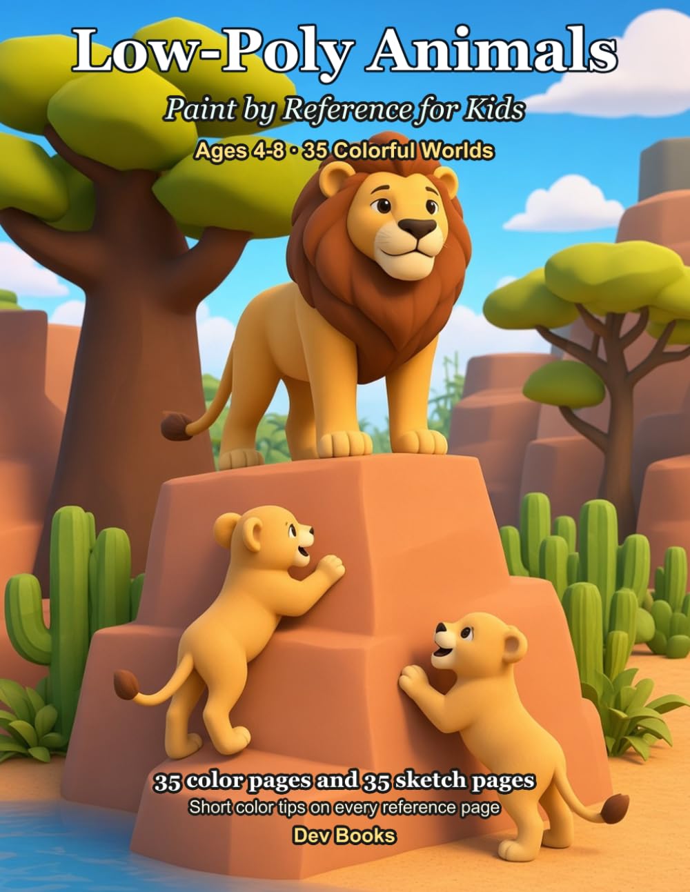 capítulo por capítulo baixar Low-Poly Animals: Paint by Reference for Kids Ages 4-8: 35 Colorful Animal Worlds with Color Guides and Sketch Pages (Dev Books Kids Paint by Reference)