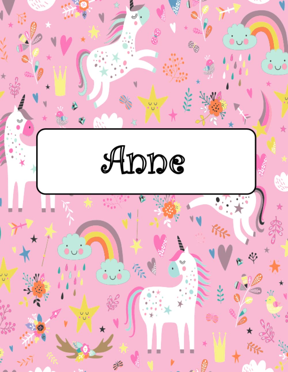 Anne: Unicorn Notebook Personal Name Wide Lined Rule Paper | The Notebook For Writing Journal or Diary Women & Girls Gift for Birthday, For Student, Back to schoo | 160 Pages Size 8.5x11inch baixar livro de graça