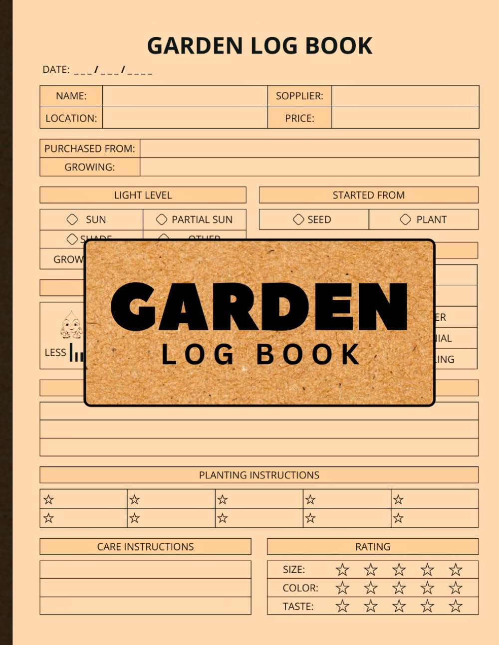 ler totalmente Garden Log Book: Track Your Gardening Journey | Record Plant Types, Growth, Light Levels, Watering & Care Notes | Spacious 8.5 x 11 Inches, 110 Pages