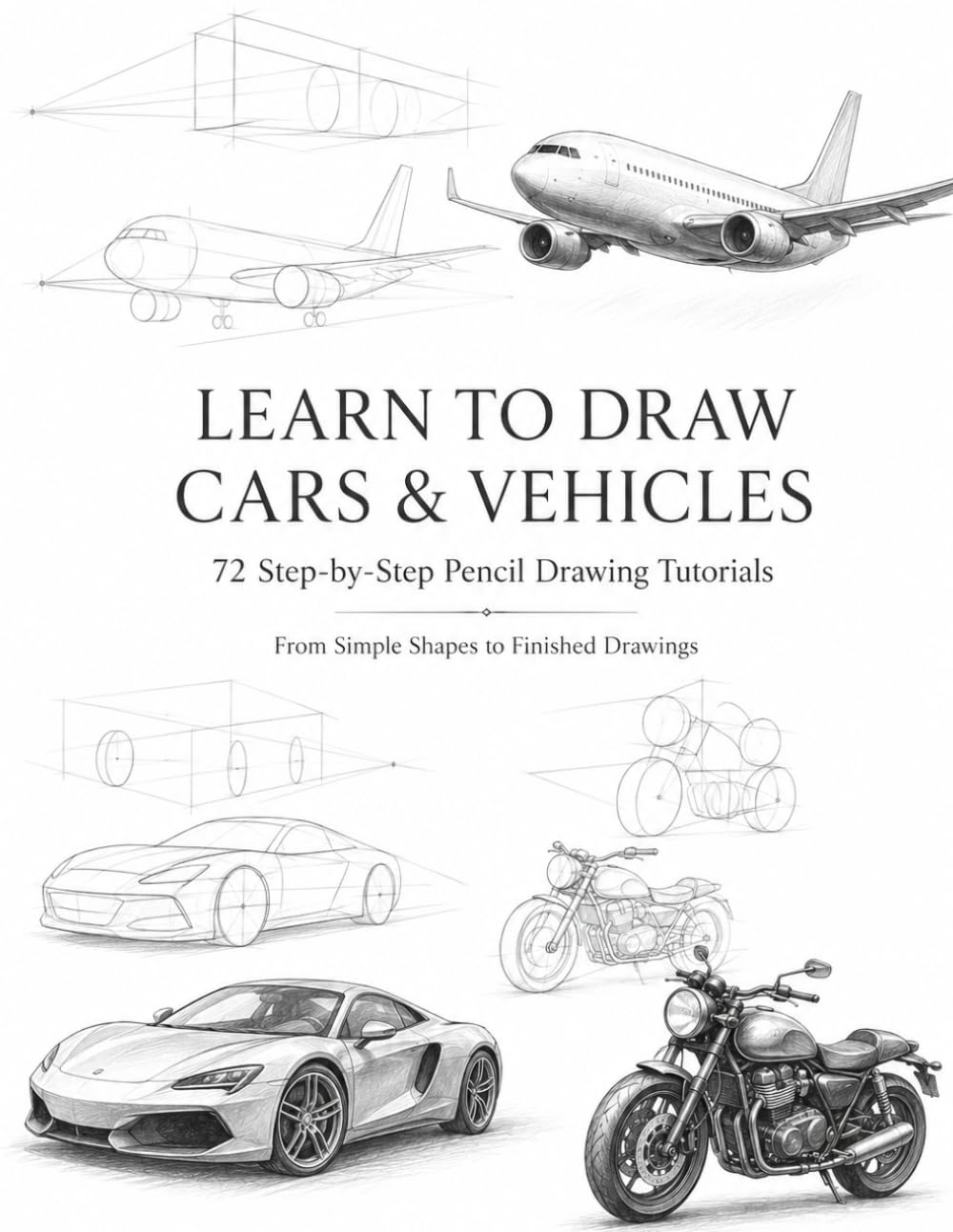 Learn to Draw Cars and Vehicles: 72 Step-by-Step Pencil Drawing Tutorials: From Simple Shapes to Finished Drawings baixar o livro de graça