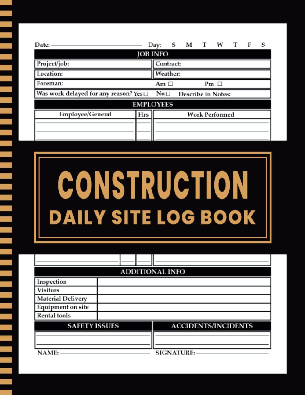 Construction Daily Site Log Book: Construction Site Record Book, Contractors Logbook to Record Daily Activity, Employee, Trade, Sub Contractors, Safety Issues and More. baixar livro de graça