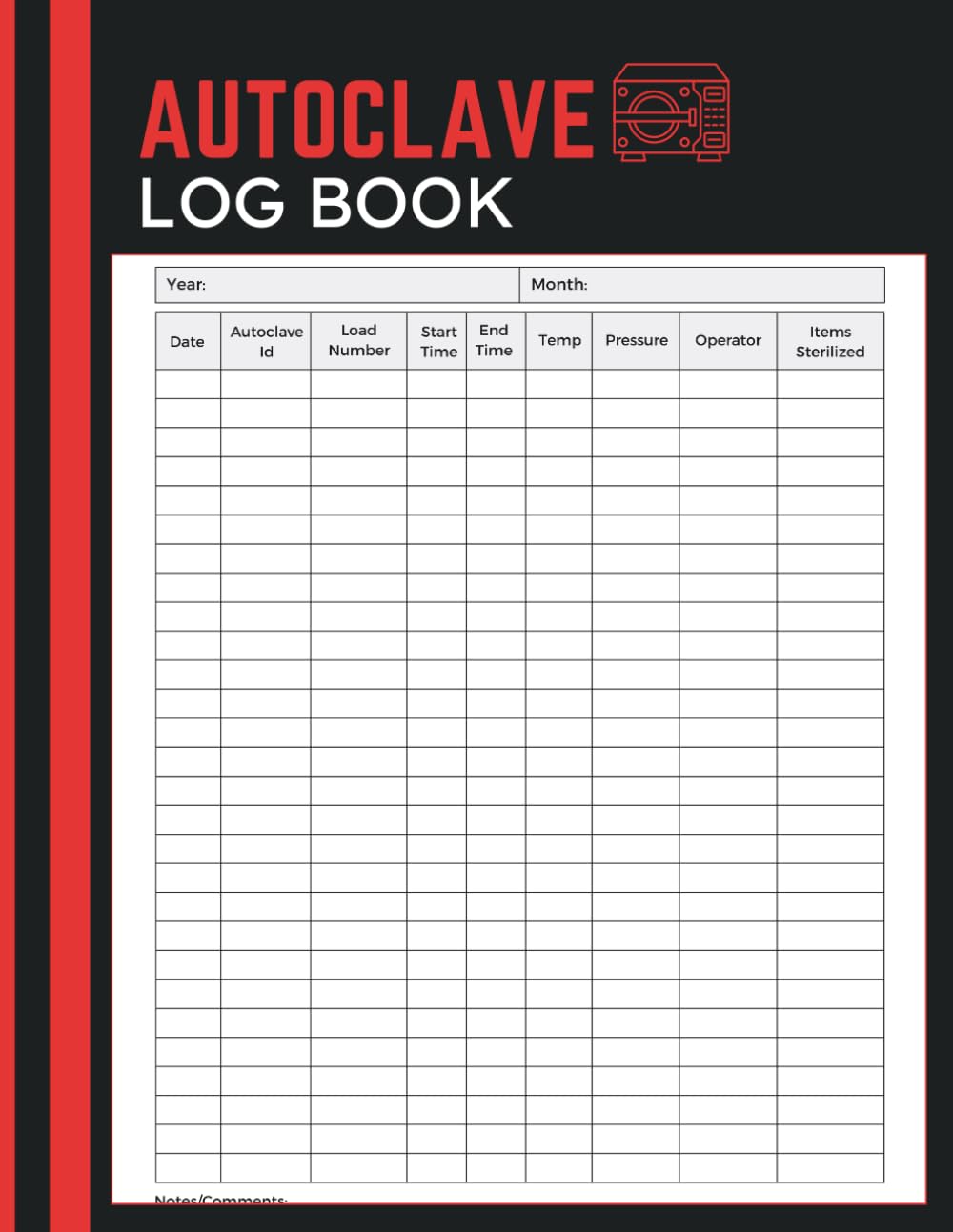 ler totalmente Autoclave Log Book: Sterilization Record for Tracking Cycles, Temperature, Pressure, Load Details, and Operator Information
