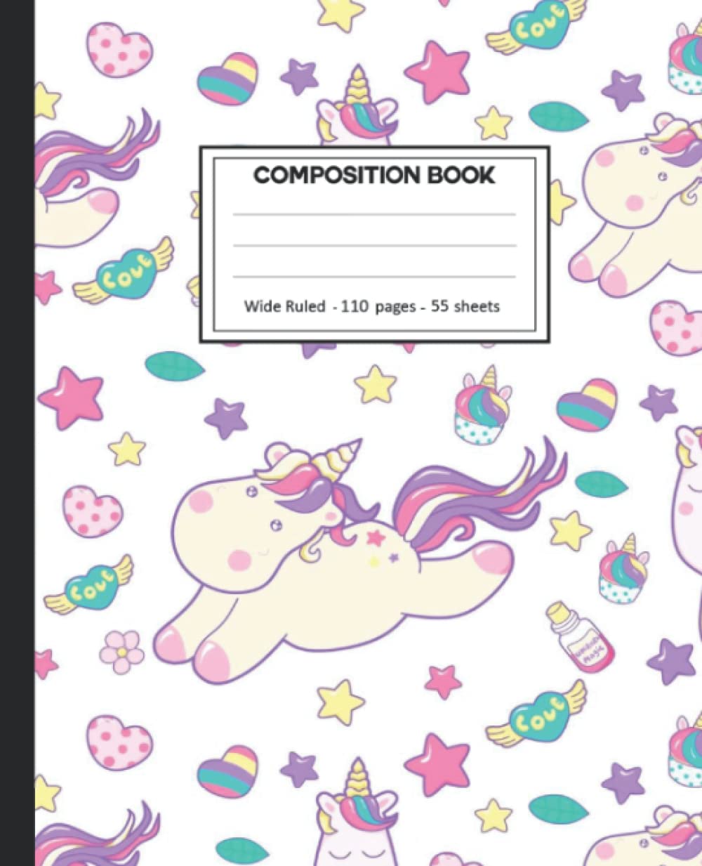 ler totalmente Composition Notebook: Wide Ruled: 110+ Lined Pages Writing Journal: Unicorn Theme