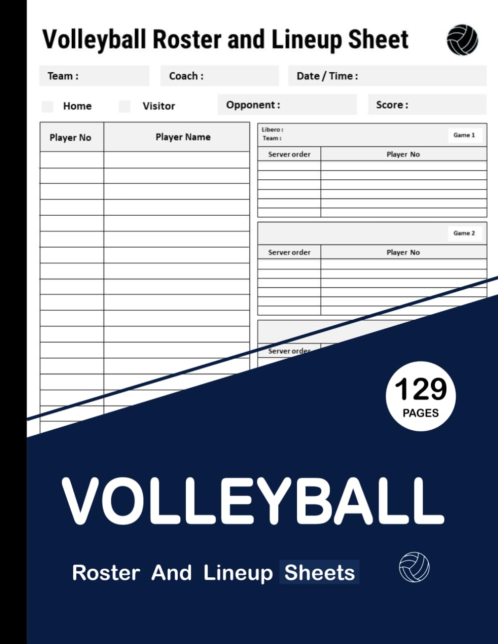 Volleyball Roster and Lineup Sheets: 110 Game | 8,5 x 11 Inches baixar o livro de graça