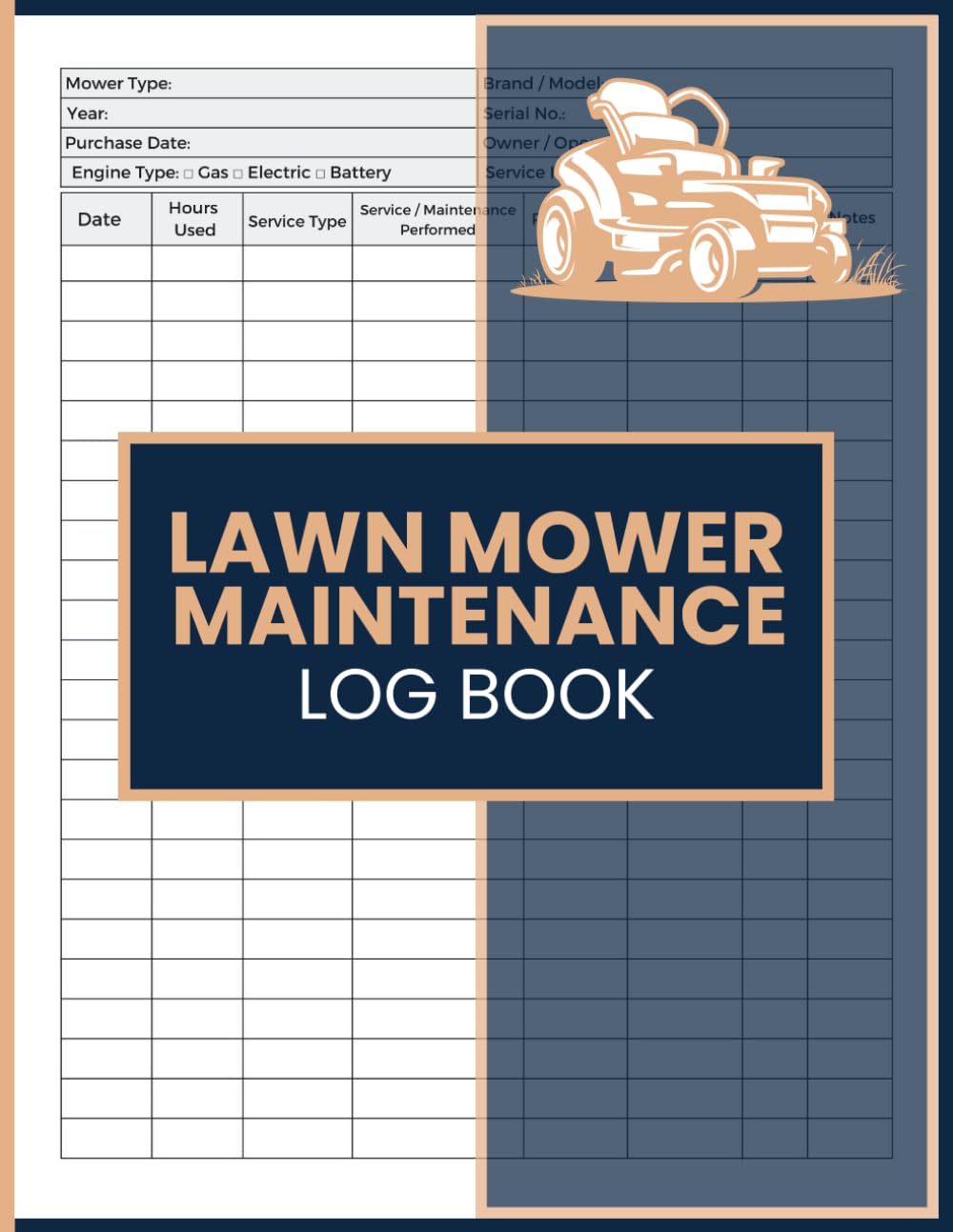 ler totalmente Lawn Mower Maintenance Log Book: Service, Repair & Inspection Record for Gas, Electric, and Battery Mowers