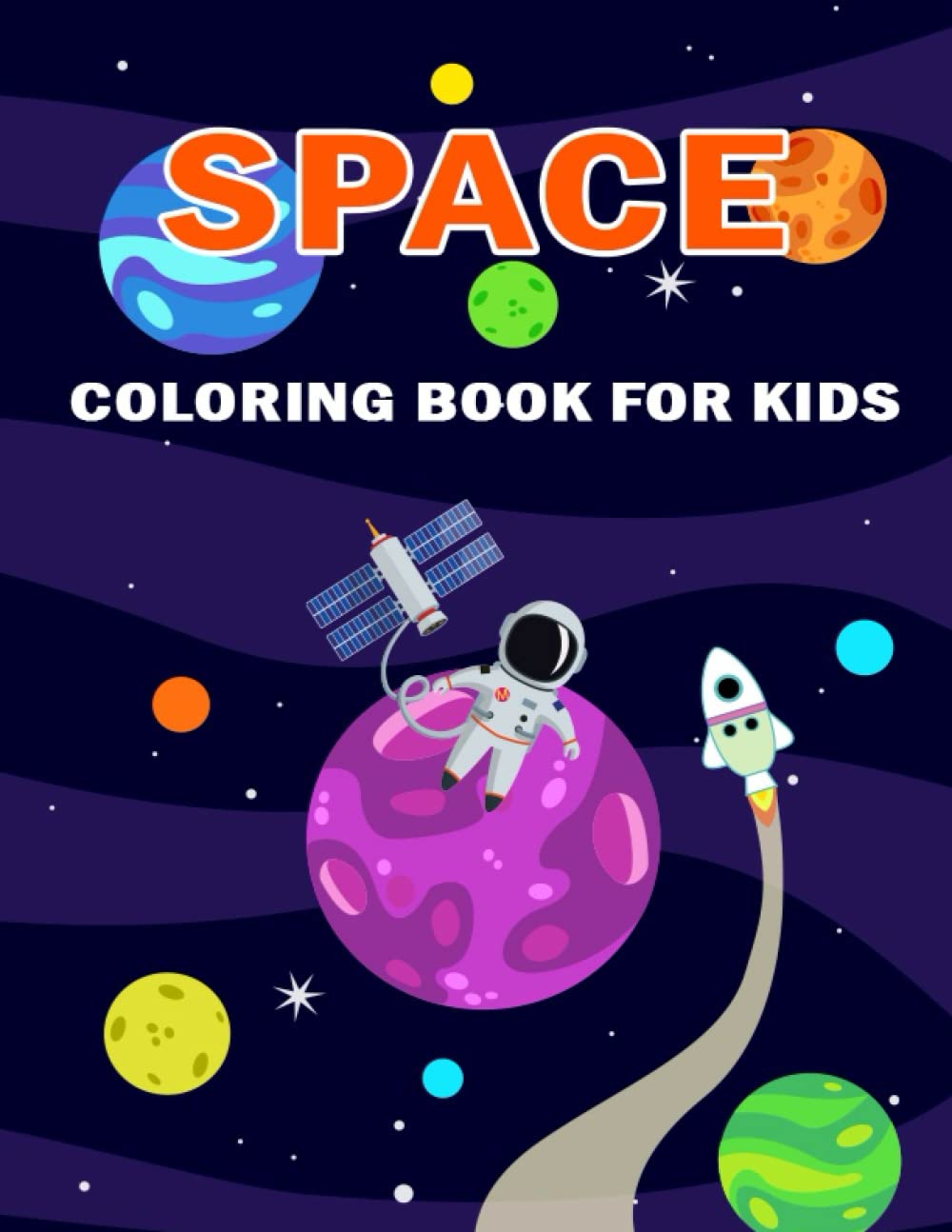 ler totalmente space coloring book for kids: Awesome outer space coloring book with 100 illustrations of the solar system, planets, rockets and astronauts