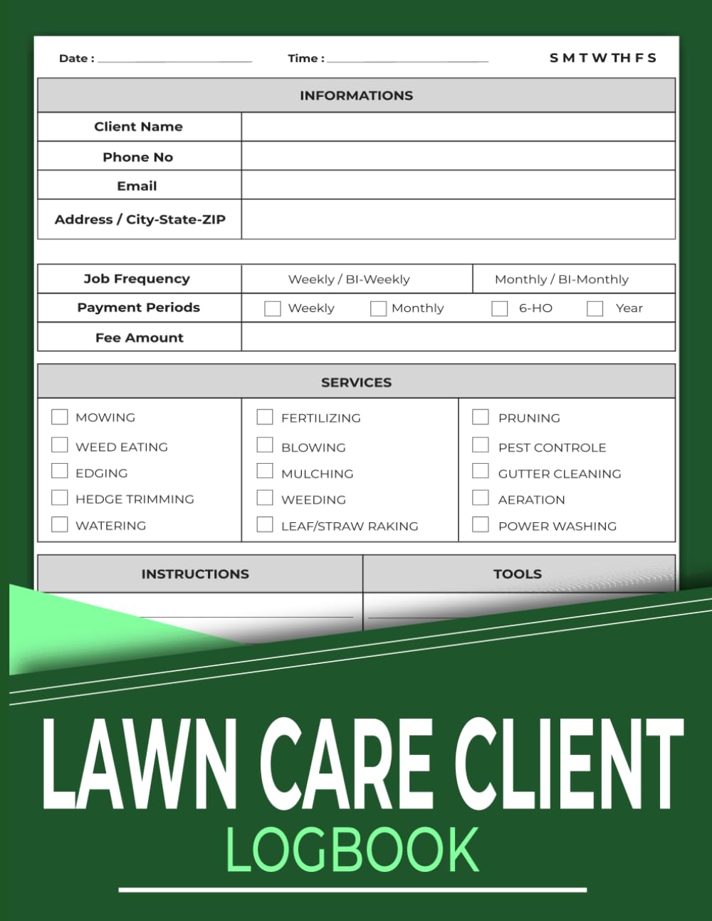 Lawn Care Client Logbook: Record Customer Information for Landscaping or Mowing Business, Track Contact & Payment Info, Scheduling, and Services | 120 Pages. baixar o livro de graça