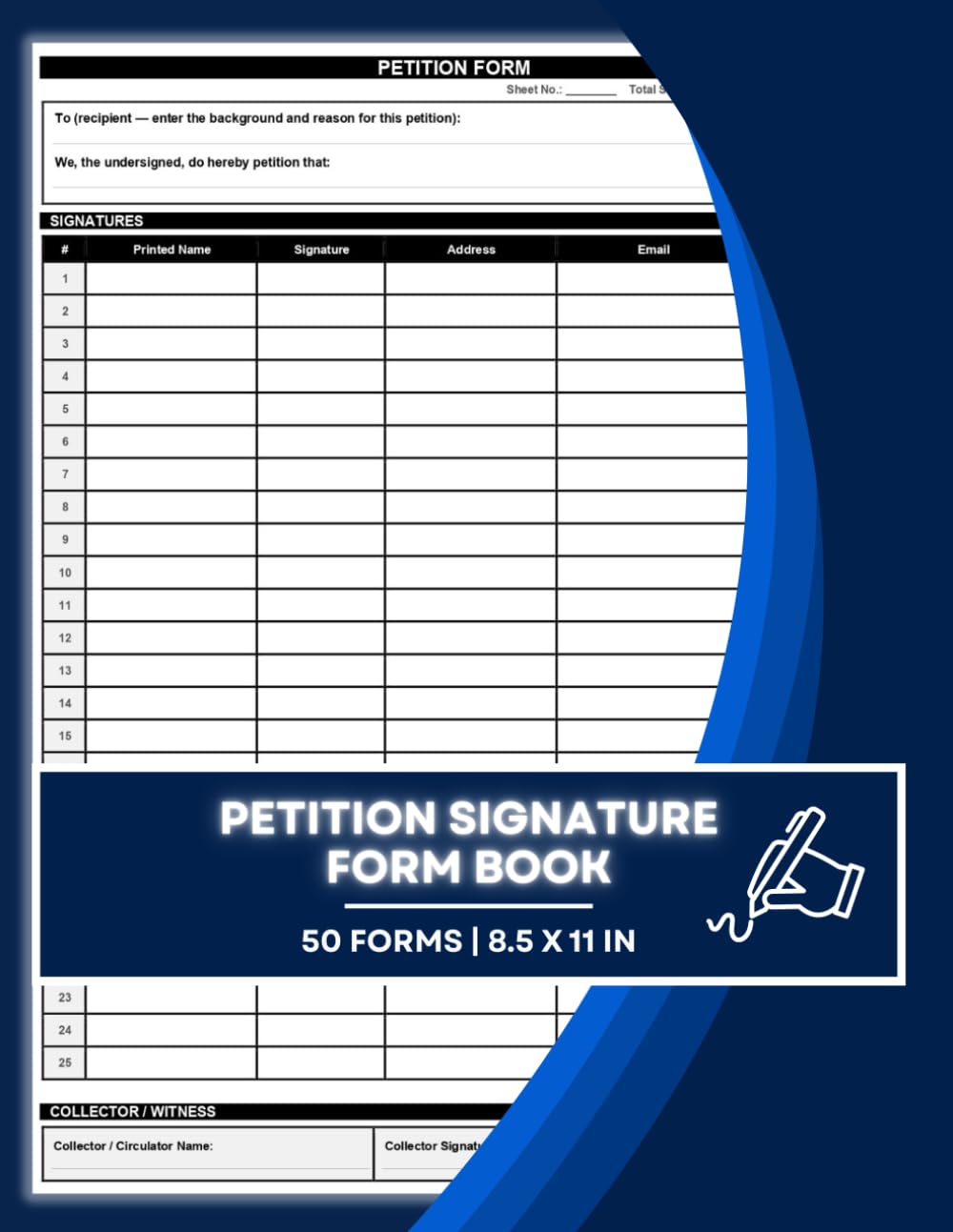 Petition Signature Form Book: Signature Collection Sheets with Name, Address, Phone No & Date Columns | For Community Causes, Campaigns & Ballot Initiatives | 50 Forms | 8.5 x 11 in baixar livro de graça