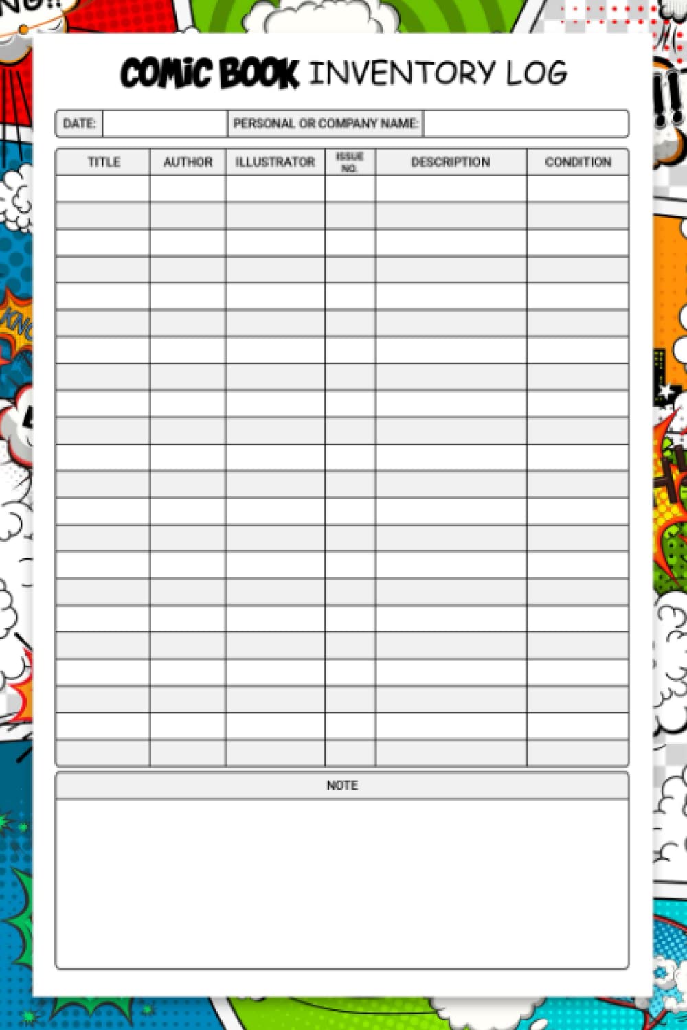 ler totalmente Comic Book Inventory Log: Log Book For Comic Book Collecting | For Comic Book Collectors | 6” x 9” - 120 Pages