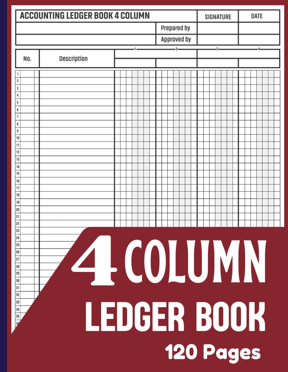 4 Column Ledger Book: Large Simple Four Column for Bookkeeping and Accounting | Log Book For Small Business and Personal Finance baixar o livro de graça